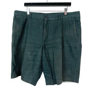 Michael Kors Linen Blend Flat Front Shorts Black - 38